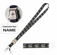 Thumbnail for Airbus A380 & GP7000 Engine seat belt lanyard - black with name