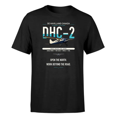 DHC-2 Beaver Mk I design on black t-shirt, single-side print