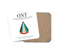 Thumbnail for Ontario International Airport (ONT) design on white 1 piece coaster