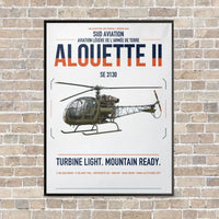 Thumbnail for Sud Aviation SE 3130 Alouette II vertical canvas print - framed - white background