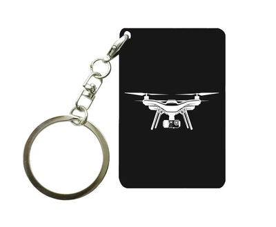 Drone Silhouette aviation aviation key chain, durable metal alloy.
