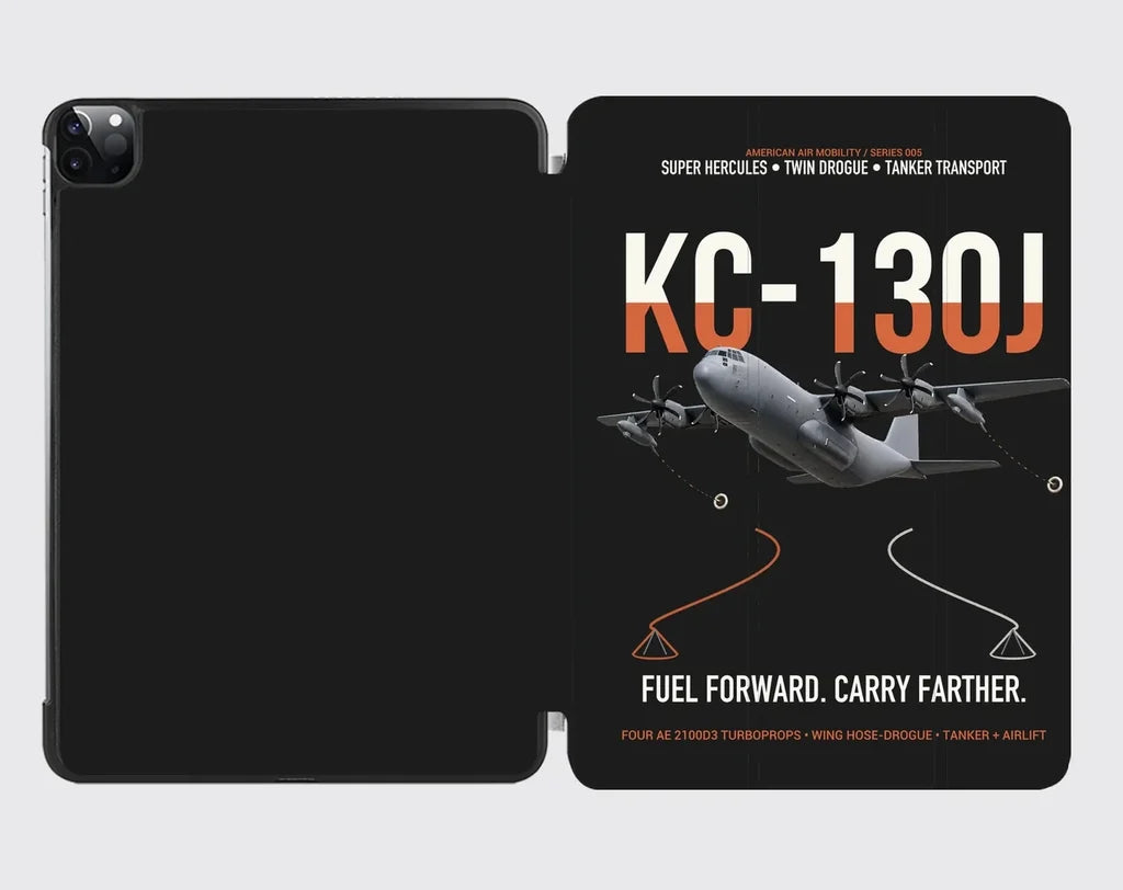 KC-130J SUPER HERCULES design on black ipad tablet case