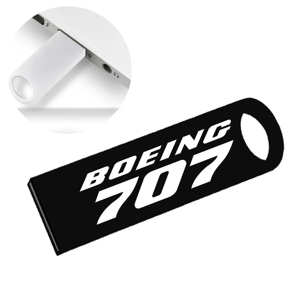 Boeing 707 & Text aviation design on durable waterproof casing waterproof USB device.