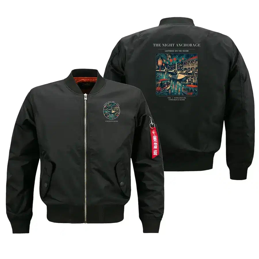 VINTAGE G4063 - The Night Anchorage - Bomber Jacket design on black