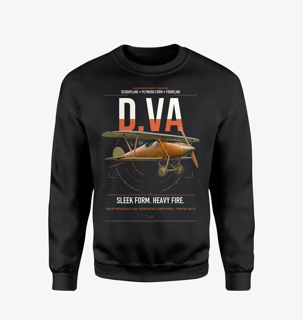 Albatros D.Va design on black sweatshirt