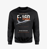 Thumbnail for F-16D Fighting Falcon Two Seats One Falcon design on black sweatshirt
