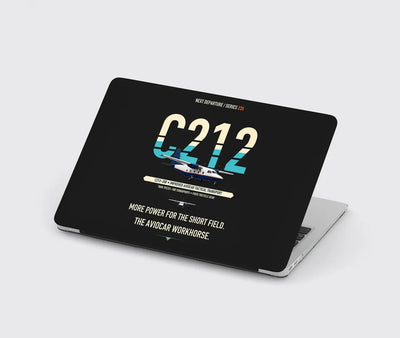CASA C-212-200 Aviocar design on black MacBook case