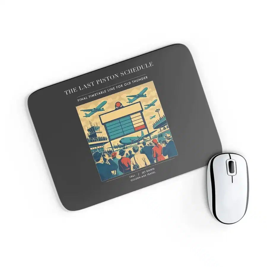 VINTAGE G4469 - The Last Piston Schedule - Designed Mouse Pads design on black rectangle