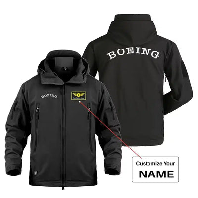 Special BOEING Text Military Jackets (Customizable) aviation design printed on heavy cotton shell with field-style pockets mi.