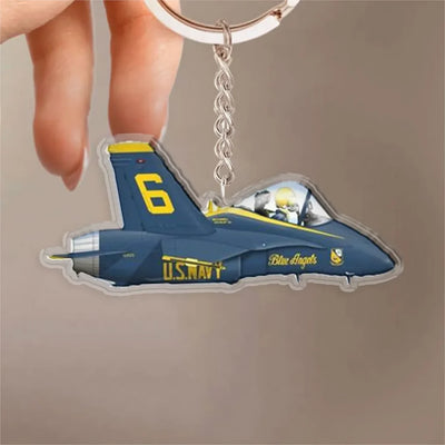U.S. Navy Blue Angels Aerobatic Team FA-18 Design Acrylic Keychain