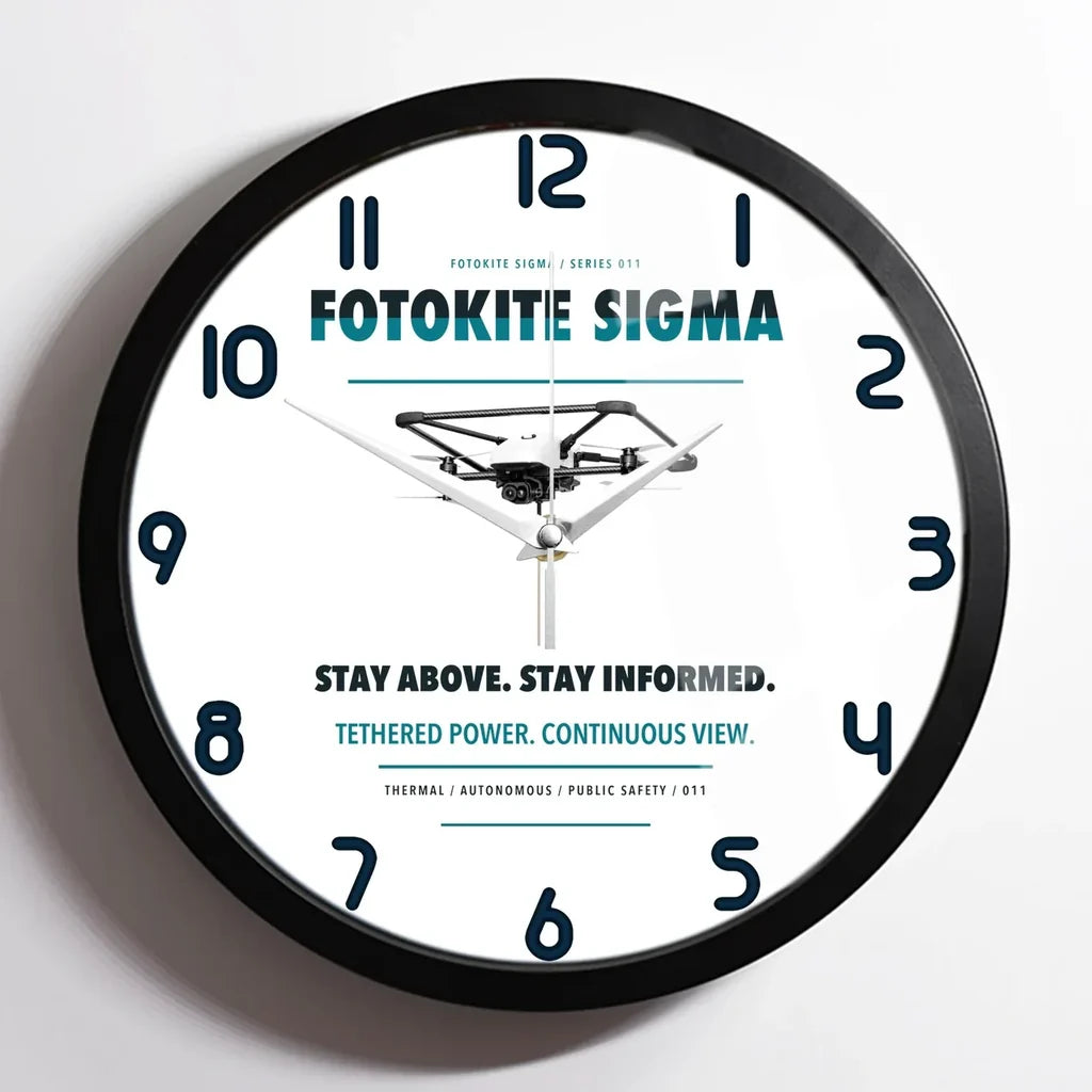Fotokite Sigma design on white framed wall clock