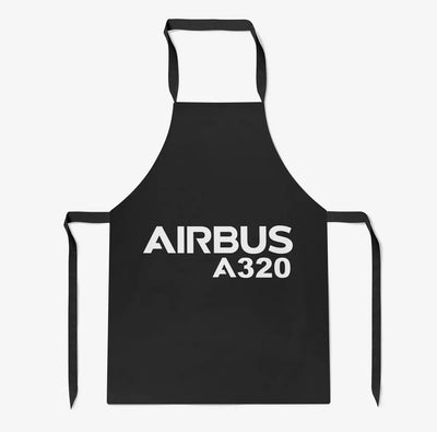Airbus A320 & Text aviation design on durable cotton blend kitchen apron.