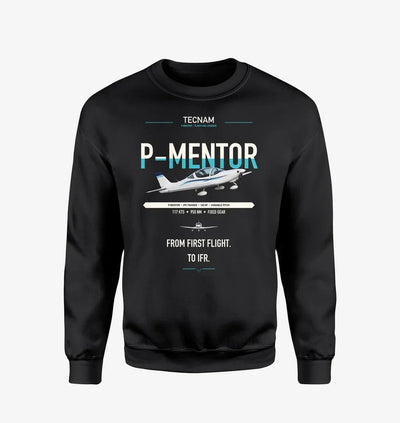 Tecnam P-Mentor design on black sweatshirt