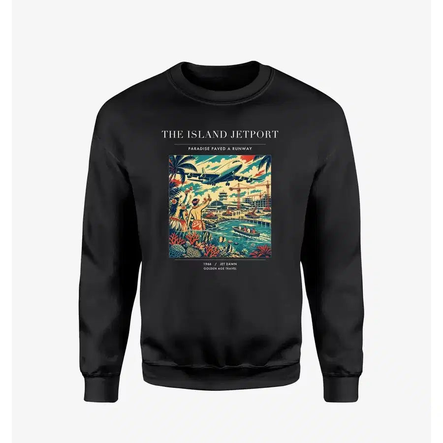 VINTAGE G4118 - The Island Jetport - Designed Sweatshirts design on black