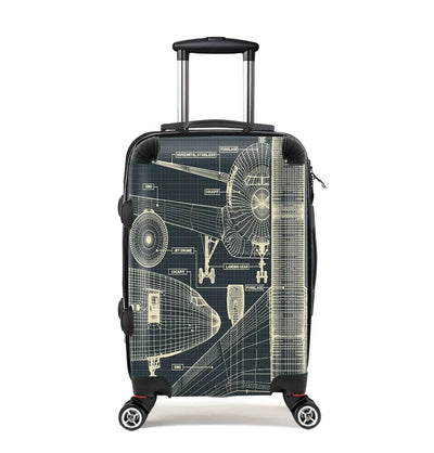 Airplanes Fuselage & Details Cabin Size aviation luggage in durable shell.