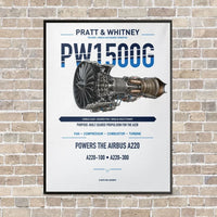 Thumbnail for PW1500G vertical canvas print - framed - white background