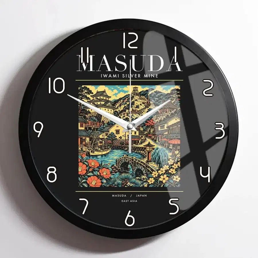 MASUDA - Poster - Wall Clock Framed - Black