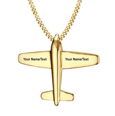 Customisable Airplane Shape Necklace