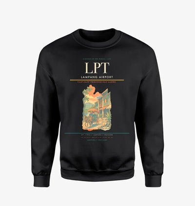 Lampang Airport (LPT) design on black sweatshirt