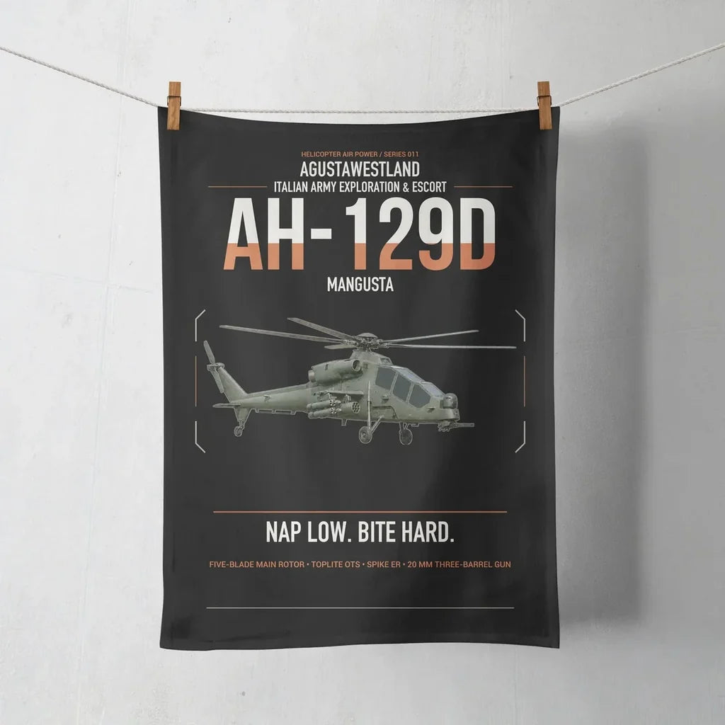 AgustaWestland AH-129D Mangusta design on black towel