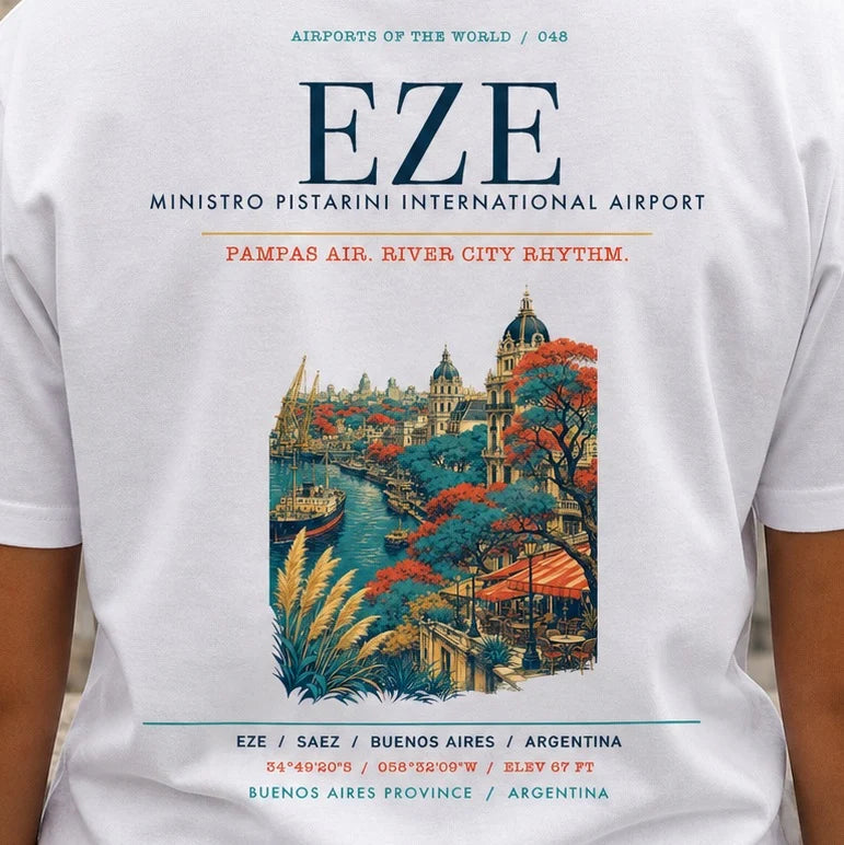 Buenos Aires Airport EZE double-side t-shirt design cover