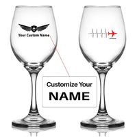 Thumbnail for Customisable Aviation Heartbeats Wine Glass