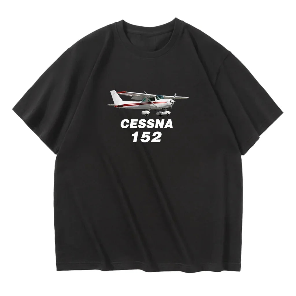 The Cessna 152 aviation design printed on soft cotton relax-fit T-shirt.
