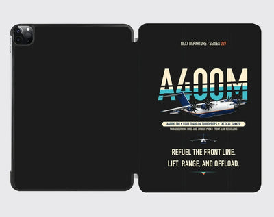 Airbus A400M Aerial Tanker design on black ipad tablet case