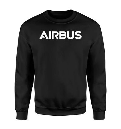 Airbus & Text aviation design printed on soft cotton blend sweatshirt.