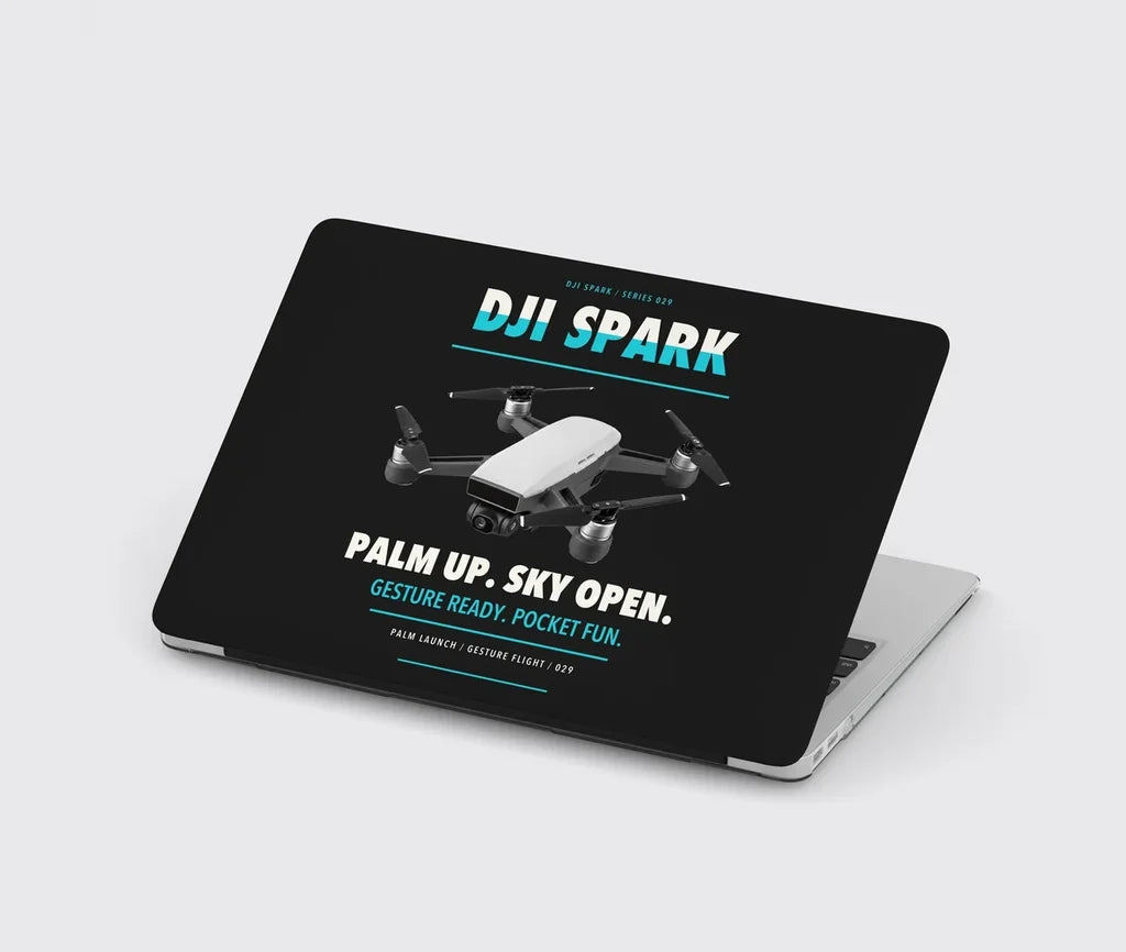 DJI Spark design on black MacBook case