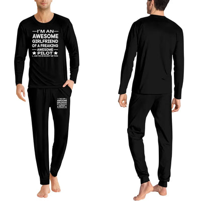 I am an Awesome Girlfriend men pajamas - Black