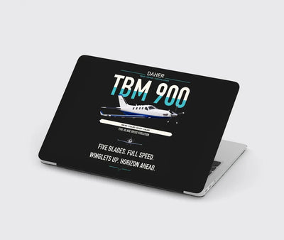 Daher TBM 900 design on black MacBook case