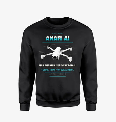 Parrot ANAFI Ai design on black sweatshirt
