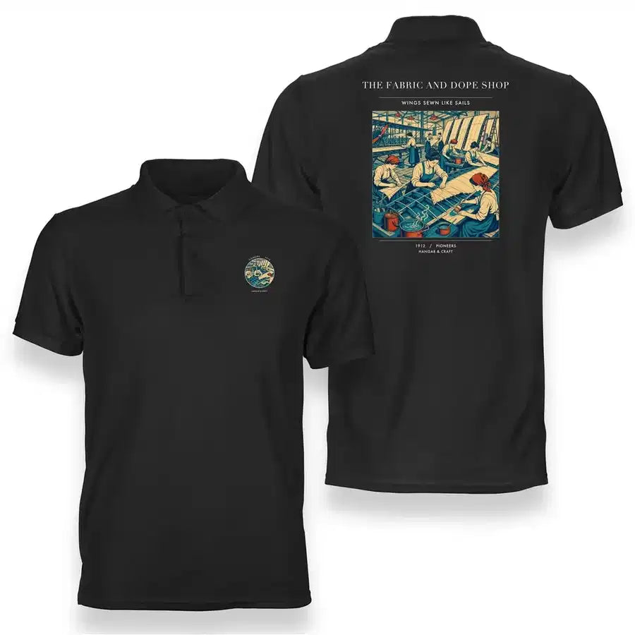 VINTAGE G4168 - The Fabric And Dope Shop - Double-Side Polo T-Shirt design on black