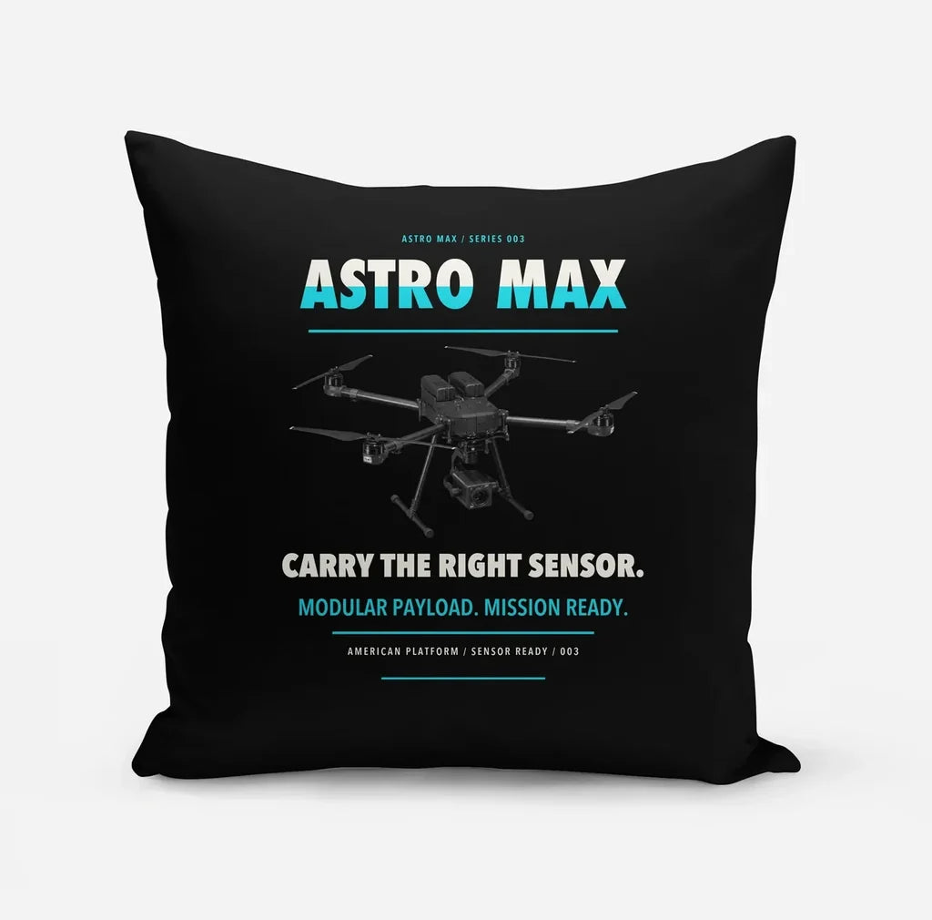 Freefly Astro Max design on black pillow