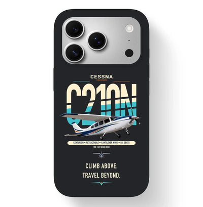 Cessna T210N Centurion design on black magsafe iphone case, for iPhone 17 Pro