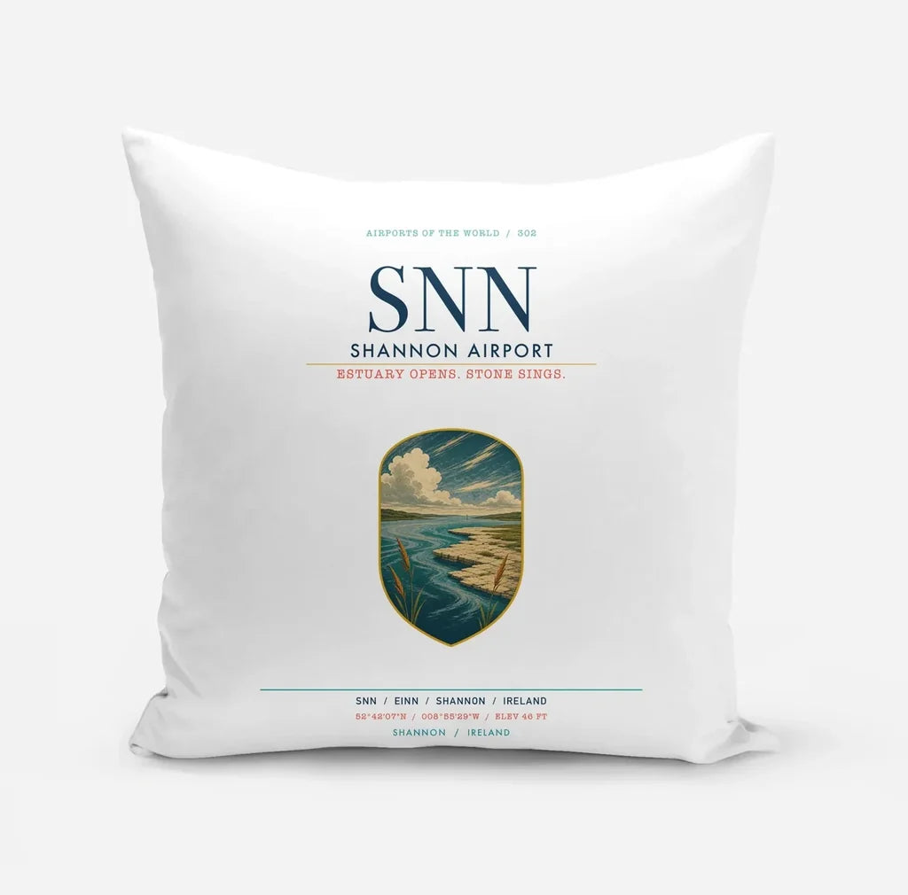 Shannon Airport (SNN) design on white pillow