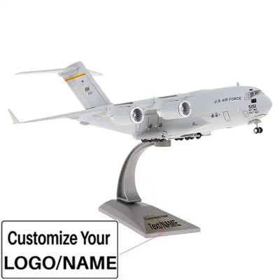 1/200 Scale C-17 Globemaster III Strategic and Tactical Airplane Model aviation themed military aircraft model, diecast metal.