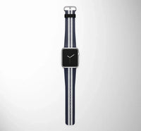 Thumbnail for Pilot Epaulette (Silver) leather apple watch band - 2 lines