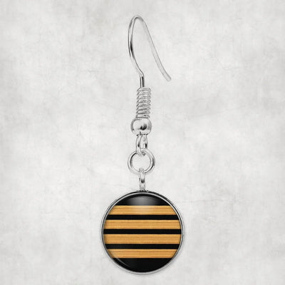 Pilot Epaulette 4 Lines aviation-themed earrings, polished hypoallergenic alloy.
