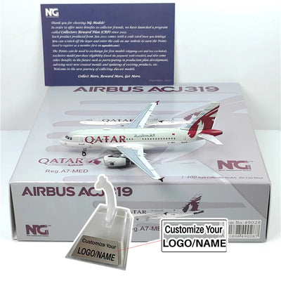 Side view of Qatar Airways Airbus 319 A319 A7-MED Airplane Model (1/400 Scale) aviation 16-18cm scale model aircraft in dieca.