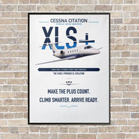 Thumbnail for Cessna Citation XLSPlus vertical canvas print - framed - white background