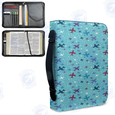Love of Travel with Aircraft aviation PU accessories bag in PU faux leather.