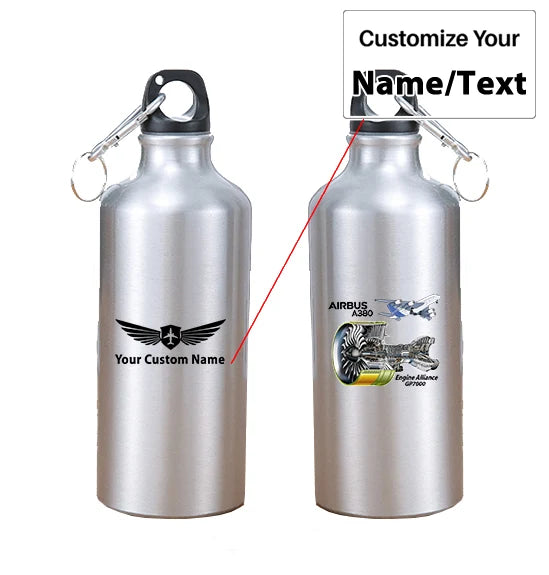 Airbus A380 & GP7000 Engine aviation design on thermos, vacuum-insulated.