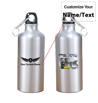 Airbus A380 & GP7000 Engine aviation design on thermos, vacuum-insulated.