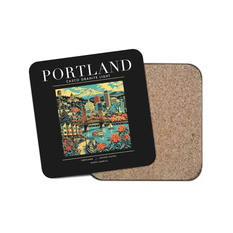PORTLAND - Poster - Coaster - Black