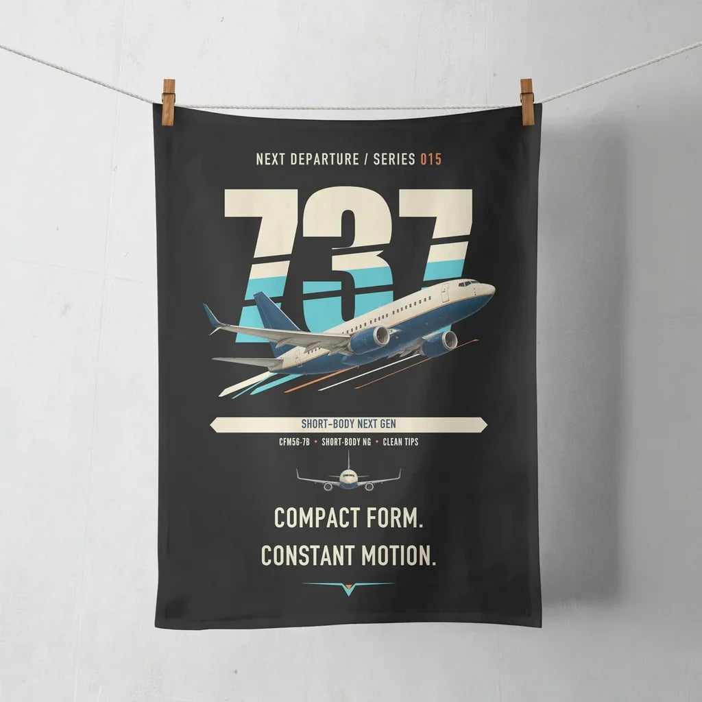 Boeing 737-700 NG design on black towel