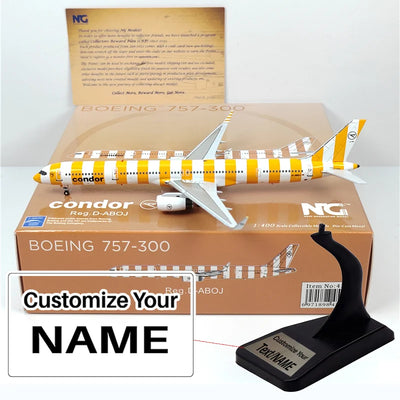 Side view of Condor Airlines Boeing 757-300 D-ABOJ Airplane Model (1:400 Scale) aviation 16-18cm scale model aircraft in diec.