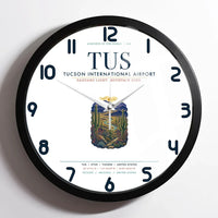 Thumbnail for Tucson International Airport (TUS) design on white framed wall clock