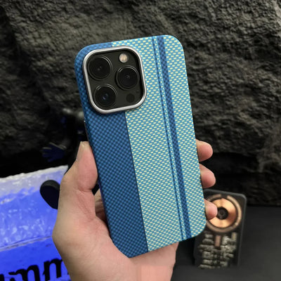 Track Night Light MagSafe Alloy Carbon Fibre Magnetic iPhone Case Wireless Charging aviation themed fashion iPhone case for iphone.